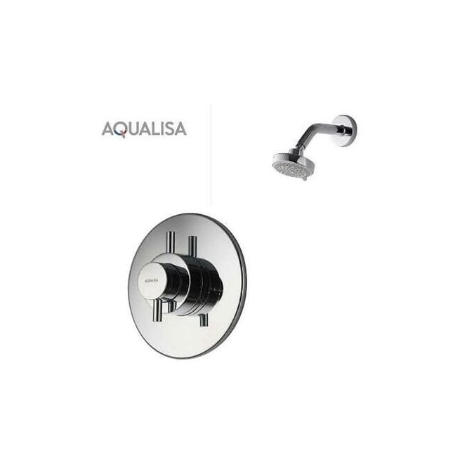 Aqualisa  Aspire Dl Concealed Valve With Wall Mounted Fixed Head - Chrome
