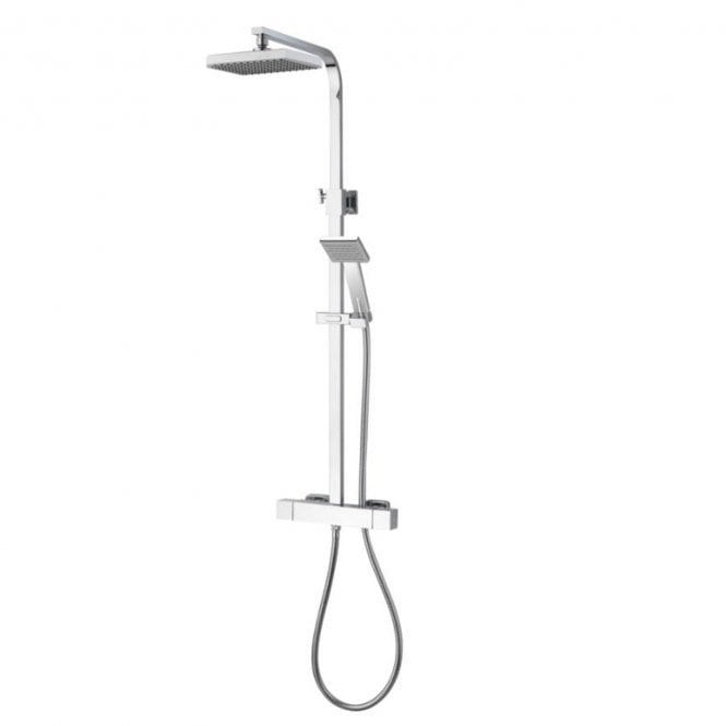 Aqualisa  Cool Touch Square Shower Column With Kit - Hp - Chrome - Chrome