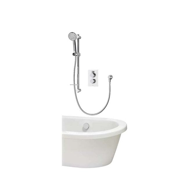 Aqualisa  Dream Concealed Thermostatic Mixer Dual Outlet With Adjustable Kit And Bath Fill - Round - Chrome