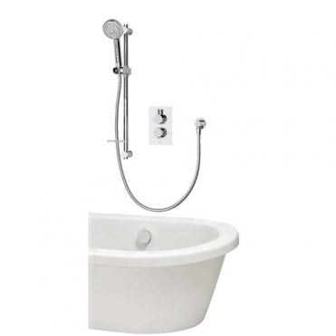 Aqualisa Dream Concealed Thermostatic Mixer Dual Outlet With Adjustable Kit And Bath Fill - Round - Chrome