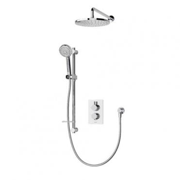 Aqualisa Dream Concealed Thermostatic Mixer Dual Outlet With Hand Shower And Wall Fixed Head - Round - Chrome