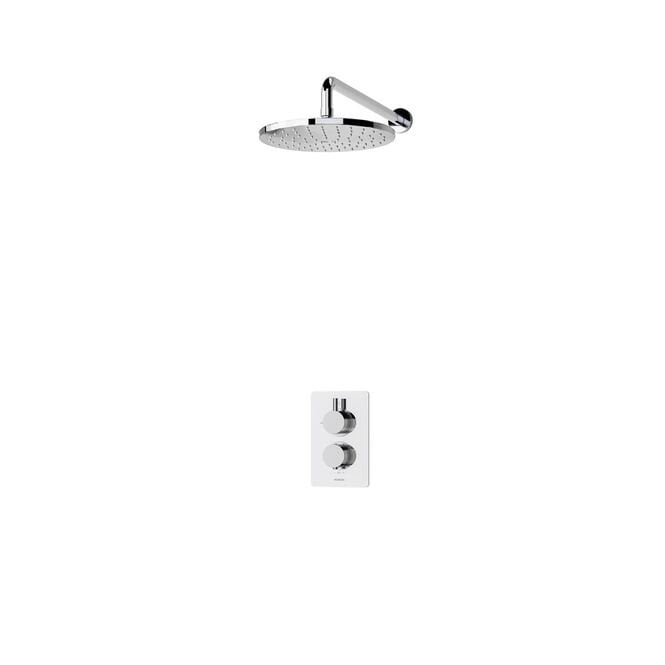 Aqualisa  Dream Concealed Thermostatic Mixer Single Outlet With Wall Fixed Head - Round - Chrome
