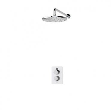 Aqualisa Dream Concealed Thermostatic Mixer Single Outlet With Wall Fixed Head - Round - Chrome