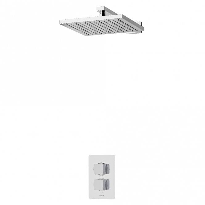 Aqualisa  Dream Concealed Thermostatic Mixer Single Outlet With Wall Fixed Head - Square - Chrome
