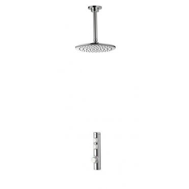 Aqualisa I system Concealed Digital Shower With Ceiling Fixed Shower Head - Gravity Pumped - Chrome