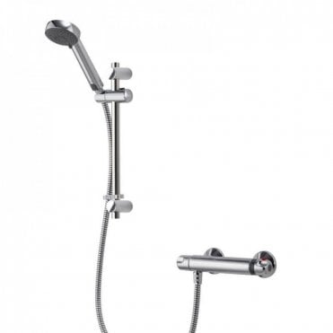 Aqualisa Midas 100 Exposed Thermostatic Bar Valve With Slide Rail Kit And Easy Fit Bracket - Chrome
