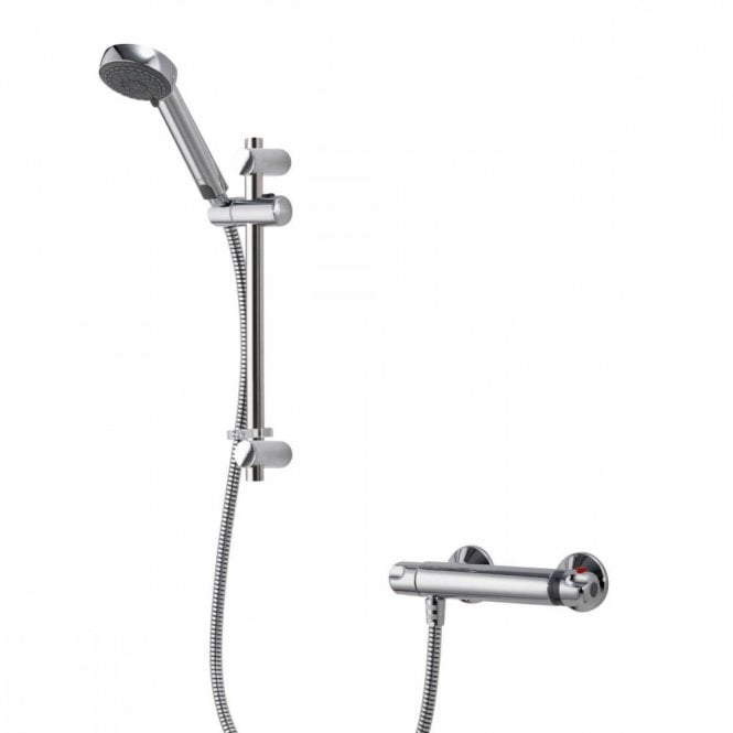 Aqualisa  Midas 100 Thermostatic Bar Valve  With Slide Rail Kit - Chrome