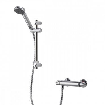 Aqualisa Midas 100 Thermostatic Bar Valve  With Slide Rail Kit - Chrome