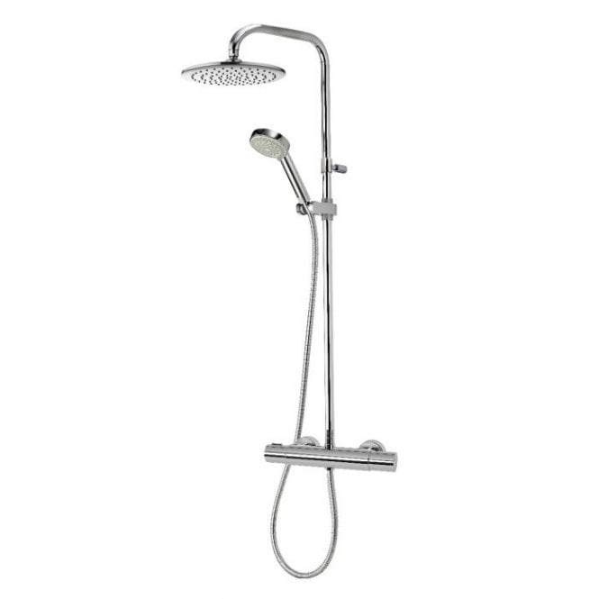 Aqualisa  Midas 110 Thermostatic Bar Valve With Fixed Head & Slide Rail Kit - Chrome