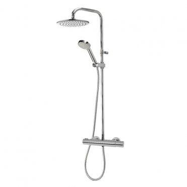 Aqualisa Midas 110 Thermostatic Bar Valve With Fixed Head & Slide Rail Kit - Chrome