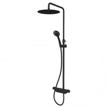 Aqualisa Midas 220 Thermostatic Bar Valve With Fixed Head & Slide Rail Kit - Black