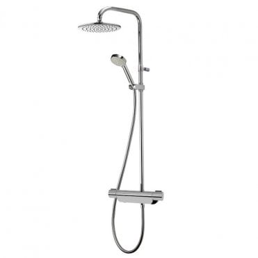 Aqualisa Midas 220 Thermostatic Bar Valve With Fixed Head & Slide Rail Kit - Chrome