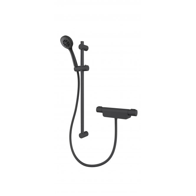 Aqualisa  Midas 220 Thermostatic Bath Shower Mixer With Slide Rail Kit - Black