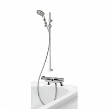 Aqualisa Midas 220 Thermostatic Bath Shower Mixer With Slide Rail Kit - Chrome