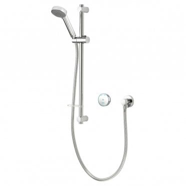Aqualisa Quartz Blue Concealed Shower With Slide Rail Kit - Pumped - Chrome