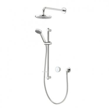 Aqualisa Quartz Blue Concealed Shower With Wall Mounted Fixed And Adjustable Heads - Standard - Chrome