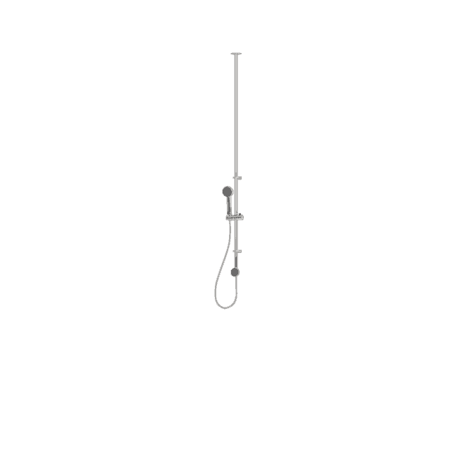Aqualisa  Quartz Blue Exposed Shower With Slide Rail Kit - Pumped - Chrome
