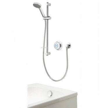 Aqualisa Quartz Classic Concealed Shower With Adjustable Head & Overflow Bath Filler - Standard - Chrome