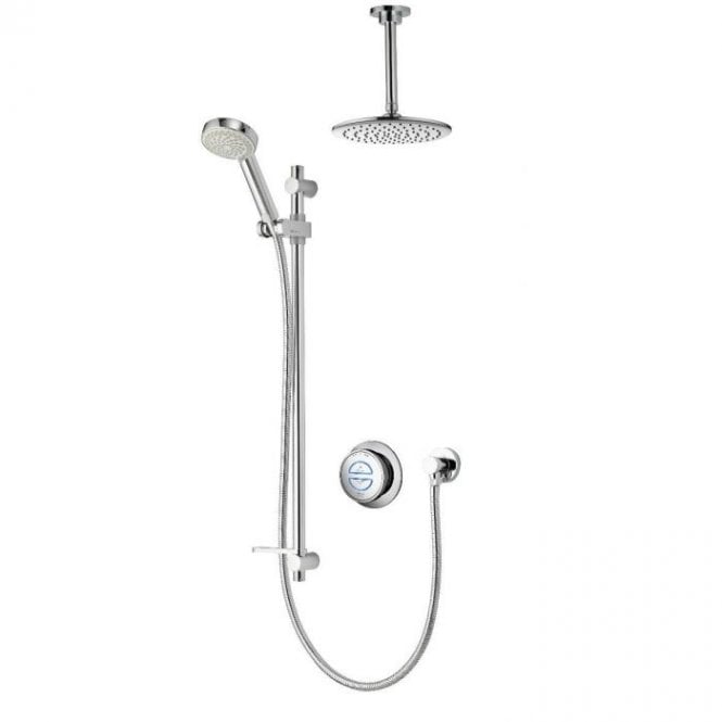 Aqualisa  Quartz Classic Concealed Shower With Ceiling Mounted Fixed And Adjustable Heads - Standard - Chrome