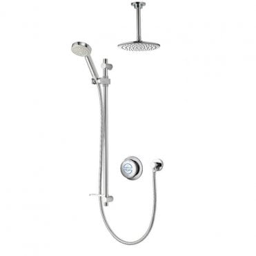 Aqualisa Quartz Classic Concealed Shower With Ceiling Mounted Fixed And Adjustable Heads - Standard - Chrome
