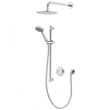 Aqualisa Quartz Classic Concealed Shower With Wall Mounted Fixed And Adjustable Heads - Standard - Chrome