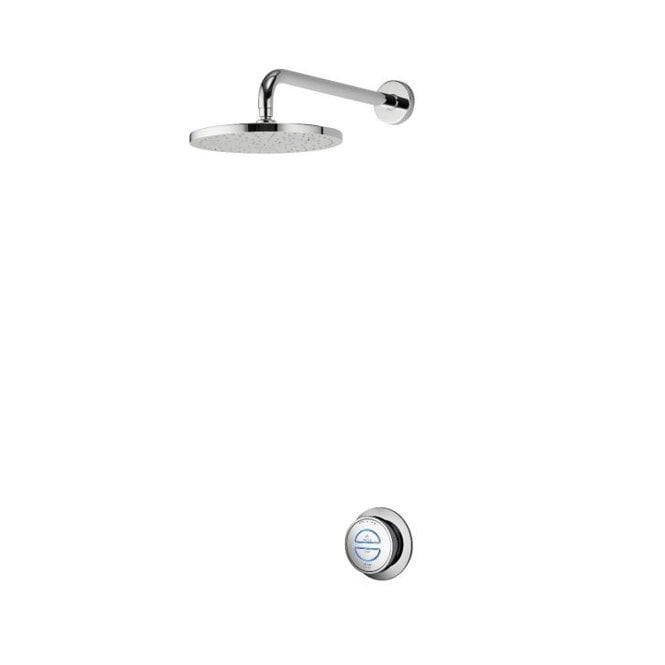 Aqualisa  Quartz Classic Concealed Shower With Wall Mounted Fixed Head - Standard - Chrome