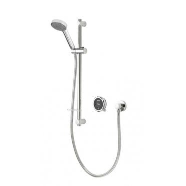 Aqualisa Quartz Classic Exposed Shower With Adjustable Head And Overflow Bath Filler - Pumped - Chrome