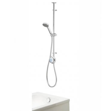 Aqualisa Quartz Classic Exposed Shower With Adjustable Head And Overflow Bath Filler - Standard - Chrome