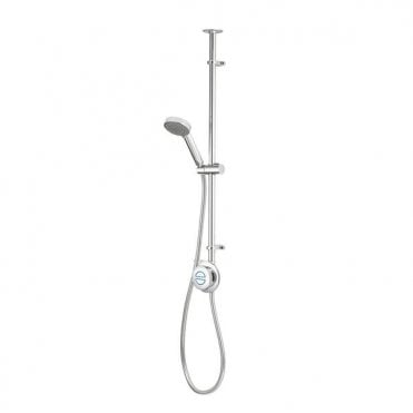 Aqualisa Quartz Classic Exposed Shower With Slide Rail Kit - Pumped - Chrome