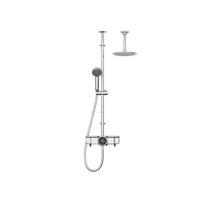 Aqualisa  Quartz Touch Concealed Shower With Adjustable Head And Overflow Bath Filler - Pumped - Chrome