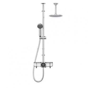 Aqualisa Quartz Touch Concealed Shower With Adjustable Head And Overflow Bath Filler - Pumped - Chrome