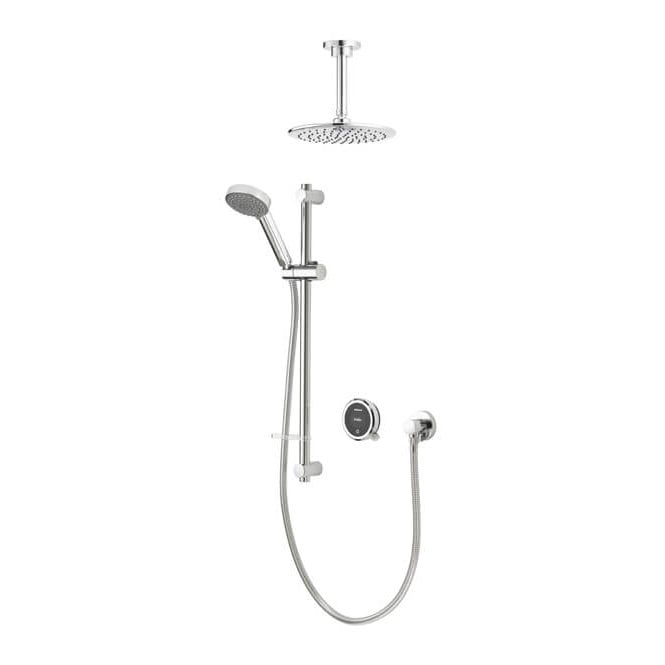 Aqualisa  Quartz Touch Concealed Shower With Ceiling Mounted Fixed And Adjustable Heads - Standard - Chrome