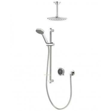 Aqualisa Quartz Touch Concealed Shower With Ceiling Mounted Fixed And Adjustable Heads - Standard - Chrome - Reduced price - Opened