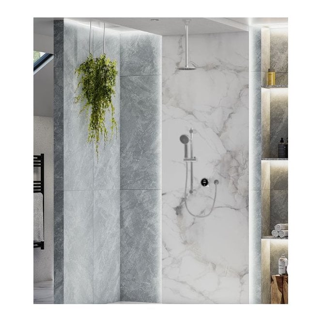 Aqualisa  Quartz Touch Concealed Shower With Ceiling Mounted Fixed And Adjustable - Pumped - Chrome
