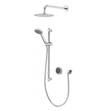 Aqualisa Quartz Touch Concealed Shower With Wall Mounted Fixed And Adjustable Heads - Pumped - Chrome