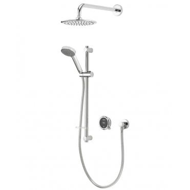 Aqualisa Quartz Touch Concealed Shower With Wall Mounted Fixed And Adjustable Heads - Standard - Chrome