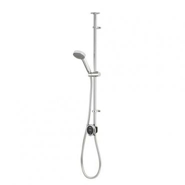 Aqualisa Quartz Touch Exposed Shower With Slide Rail Kit - Pumped - Chrome