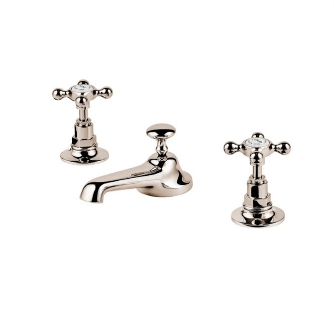 Barber Wilsons  3 Hole Basin Mixer Tap With 115mm Spout & Pop Up Waste R6450