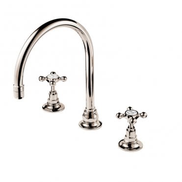 Barber Wilsons Barber Wilsons 3 Hole Basin Mixer With Swan Neck Spout - R6453