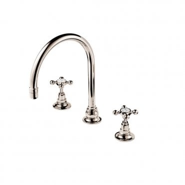 Barber Wilsons 3 Hole Basin Mixer With Swan Neck Spout - R6453