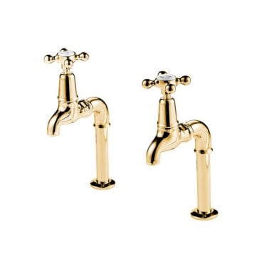 Barber Wilsons Deck Mounted Kitchen Sink Bib Taps Pair - R260