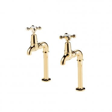 Barber Wilsons Deck Mounted Kitchen Sink Bib Taps Pair - R260