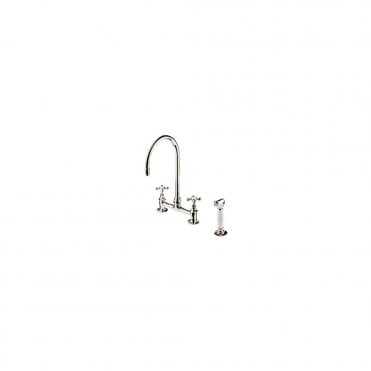 Barber Wilsons Deck Mounted Kitchen Sink Mixer Tap with Standard Height Swivel Spout & Handspray - R1030
