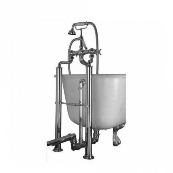Barber Wilsons  Free Standing Bath Mixer Tap With Hand Shower & Cradle & Floor Standards, Waste & Overflow - R4310