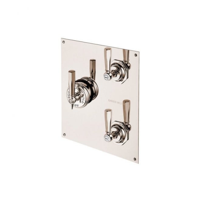 Barber Wilsons  Mastercraft Concealed Thermostatic Triple Control Shower Valve with Rectangular Wall Plate MCPS53C2