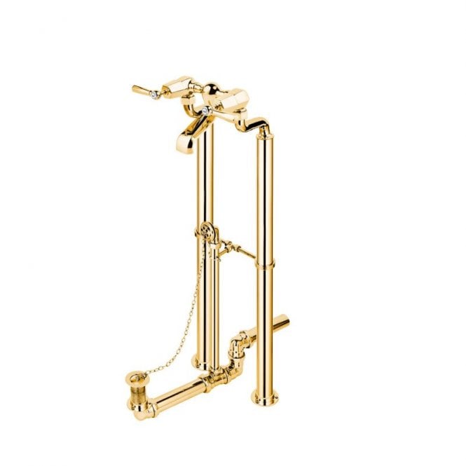 Barber Wilsons  Mastercraft Free Standing Bath Filler Tap With Floor Standards - Optional Waste & Overflow