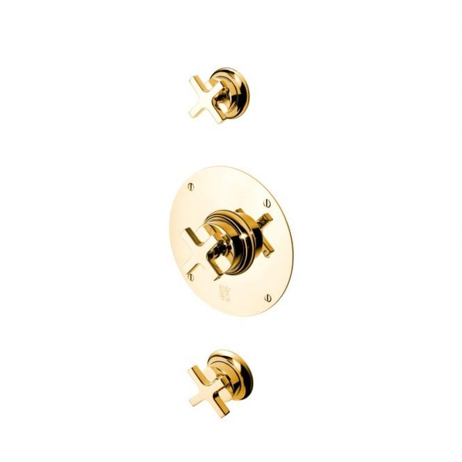 Barber Wilsons  Milne Concealed Thermostatic Shower Mixer on a 8″ Round Plate with Double Flow Controls MPS53C200 