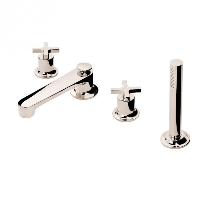 Barber Wilsons  Milne, Deck Mounted 4-Hole Bath Mixer with Integrated Pop-Up Diverter and Hand Shower
