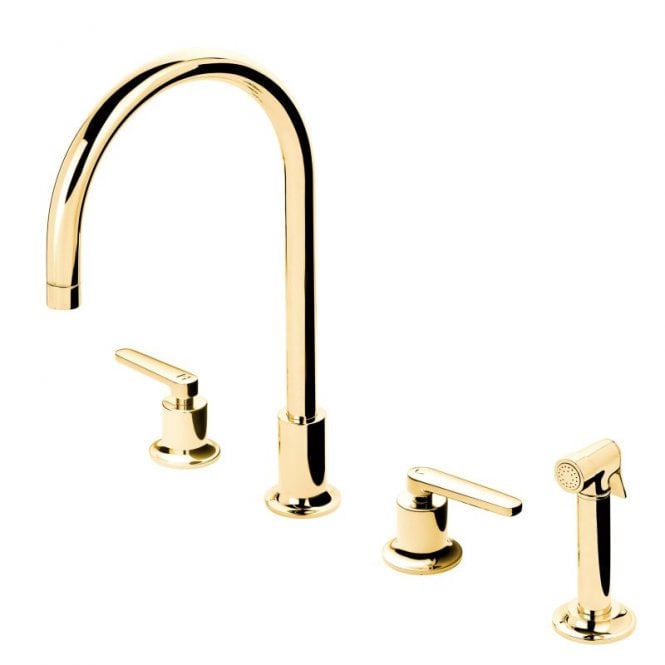Barber Wilsons  Milne Editions, Deck Mounted Kitchen Mixer with Handspray - ME1040