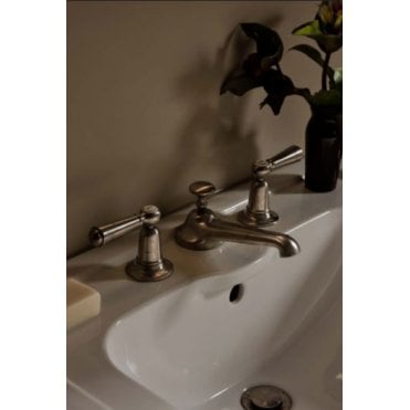 Barber Wilsons Three Hole Basin Mixer With  140mm Spout  & Pop-up Waste - R6455